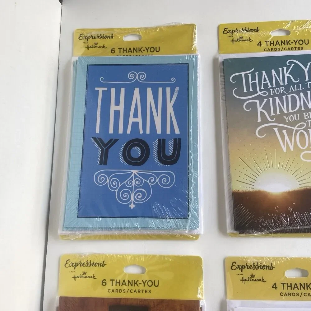 12 Pack/56 Cards Hallmark Expressions Thank-You Note Cards Hearts Bundle NEW